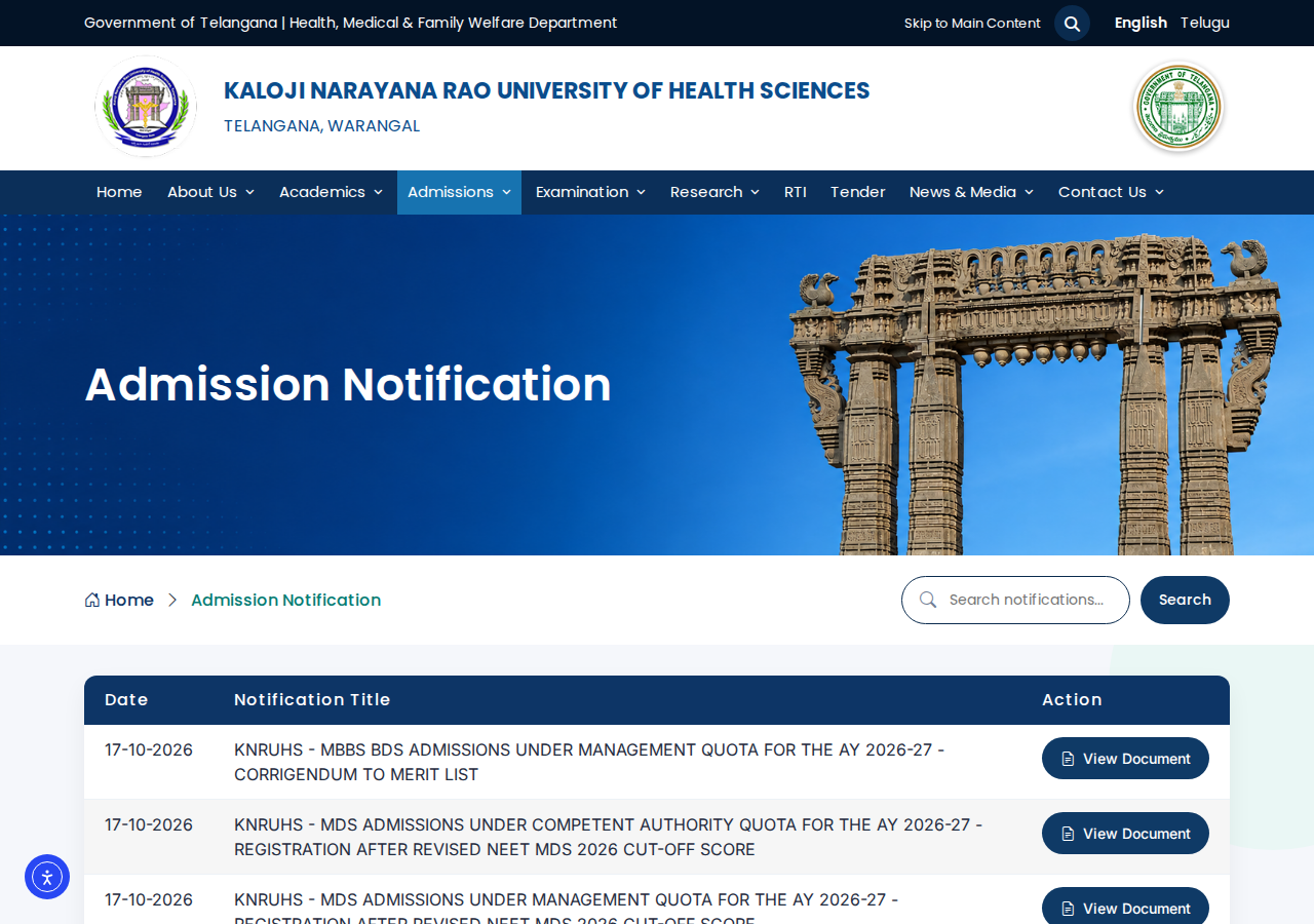 Official notification screenshot