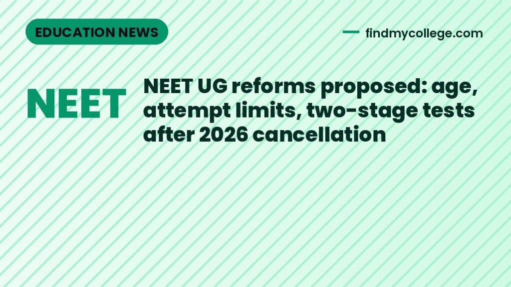 NEET UG reforms proposed: age, attempt limits, two-stage tests after ...