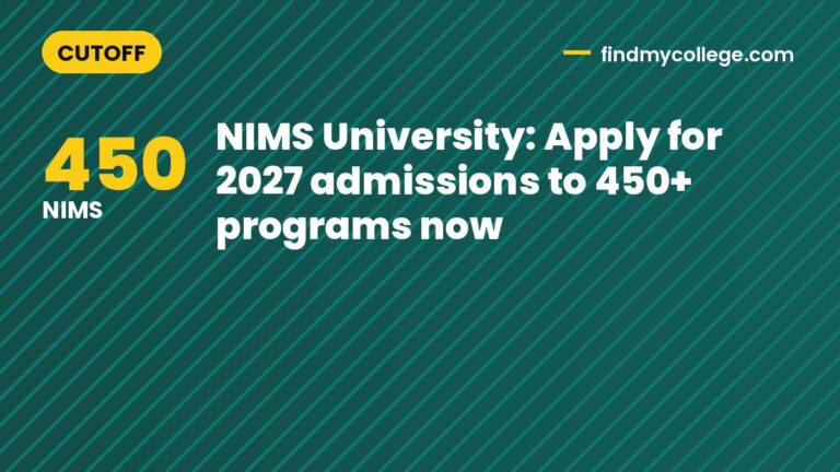 NIMS University: Apply for 2027 admissions to 450+ programs now