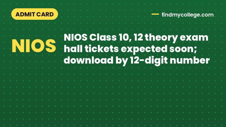 NIOS Class 10, 12 theory exam hall tickets expected soon; download by 12-digit number