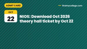 NIOS: Download Oct 2026 theory hall ticket by Oct 22