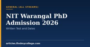 NIT Warangal PhD Admission 2026: Written Test and Selection Dates