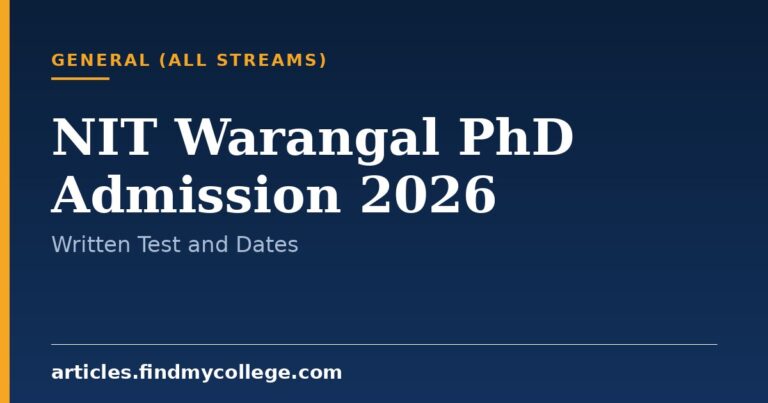 NIT Warangal PhD Admission 2026: Written Test and Selection Dates
