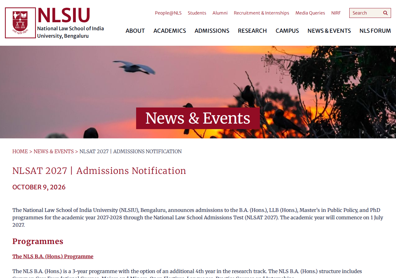 Official notification screenshot