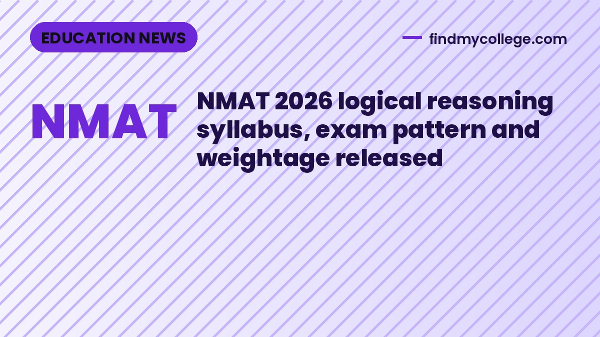 NMAT 2026 logical reasoning syllabus, exam pattern and weightage released