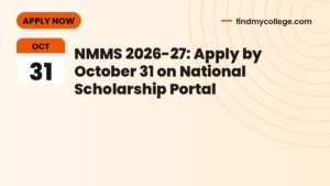 NMMS 2026-27: Apply by October 31 on National Scholarship Portal