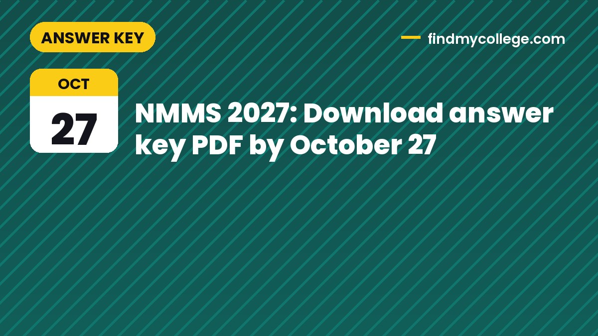 NMMS 2027: Download answer key PDF by October 27