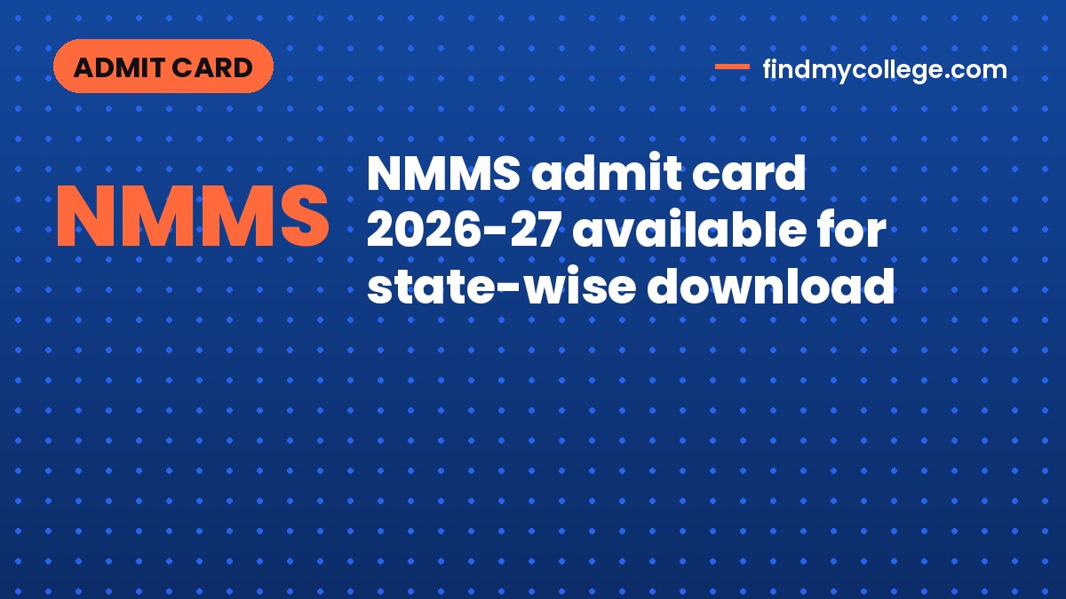 NMMS admit card 2026-27 available for state-wise download