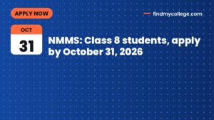 NMMS: Class 8 students, apply by October 31, 2026