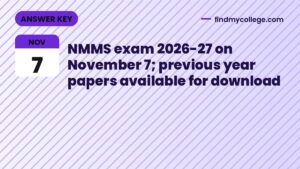 NMMS exam 2026-27 on November 7; previous year papers available for download