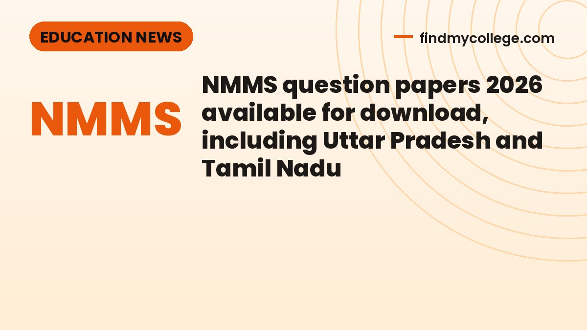 NMMS question papers 2026 available for download, including Uttar Pradesh and Tamil Nadu