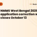 NMMS West Bengal 2026-27 application correction window closes October 13