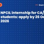 NPCIL internship for CA/CMA students: apply by 26 October 2026