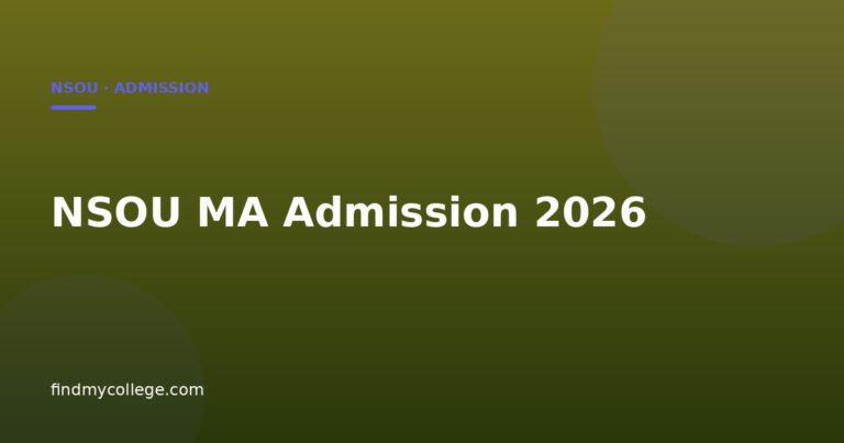 NSOU MA Admission 2026
