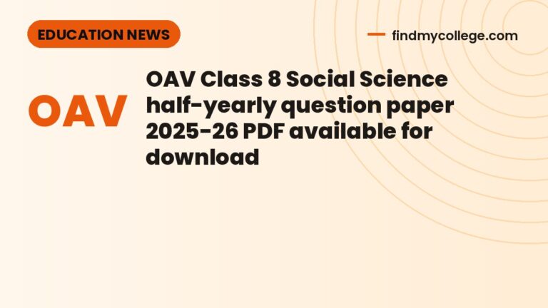 OAV Class 8 Social Science half-yearly question paper 2025-26 PDF available for download