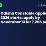 Odisha Constable application 2026 starts: apply by November 13 for 7,268 posts