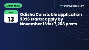 Odisha Constable application 2026 starts: apply by November 13 for 7,268 posts