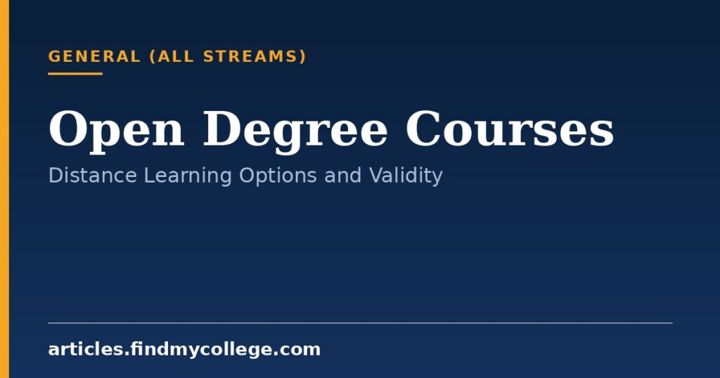 Open Degree Courses: Distance Learning Options and UGC Validity