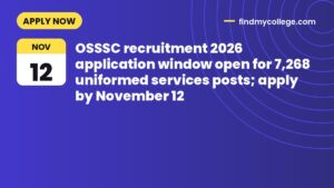OSSSC recruitment 2026 application window open for 7,268 uniformed services posts; apply by November 12