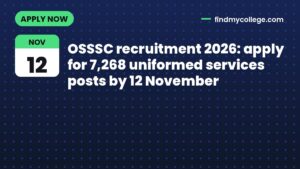 OSSSC recruitment 2026: apply for 7,268 uniformed services posts by 12 November