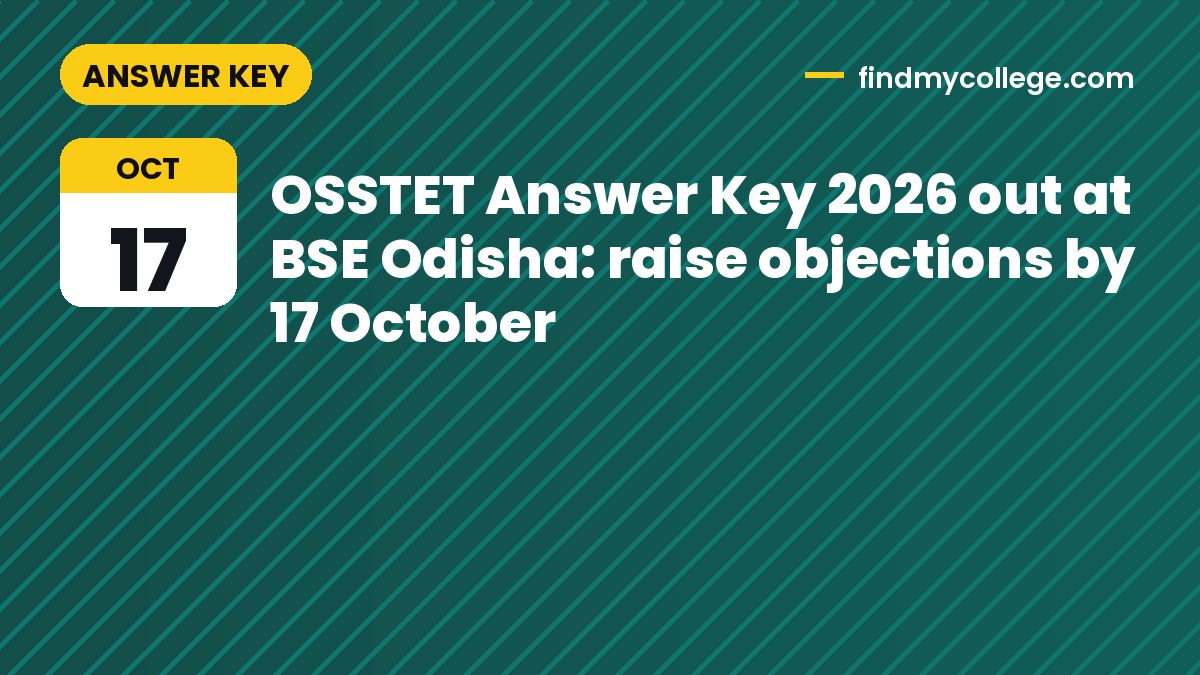 OSSTET Answer Key 2026 out at BSE Odisha: raise objections by 17 October