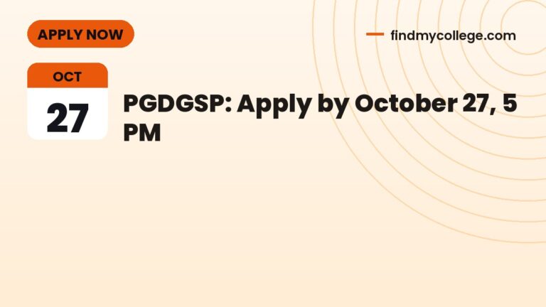 PGDGSP: Apply by October 27, 5 PM