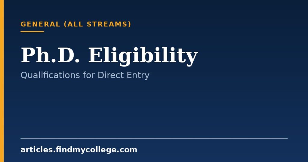 Ph.D. Eligibility Criteria: Educational Qualification Requirements