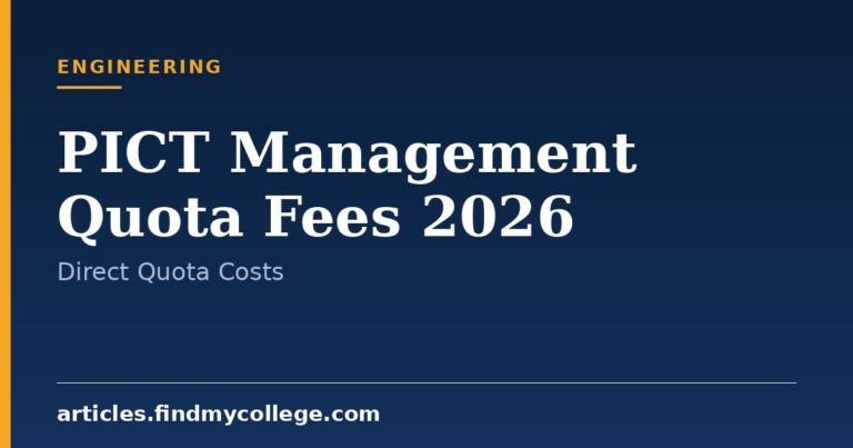 PICT Management Quota Fees 2026: Direct Seat Eligibility & Cost