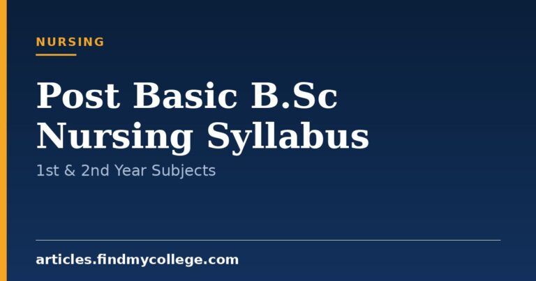 Post Basic B.Sc Nursing Syllabus: Year-Wise Subjects & PDF