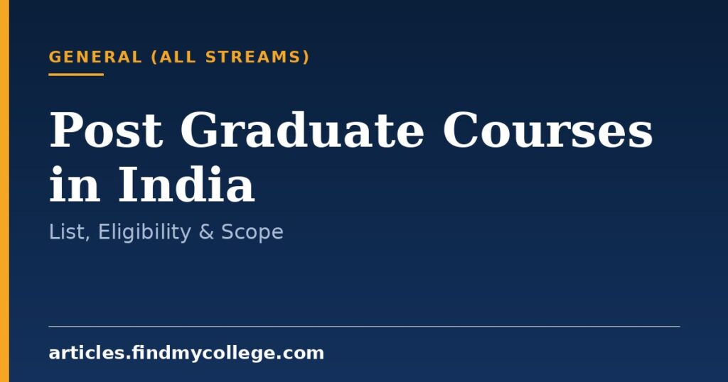Post Graduate Courses in India: Degrees, Admission & Scope