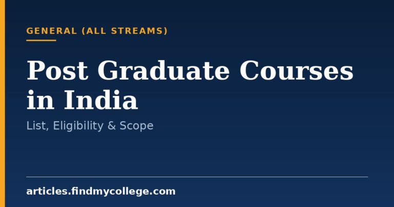 Post Graduate Courses in India: Degrees, Admission & Scope