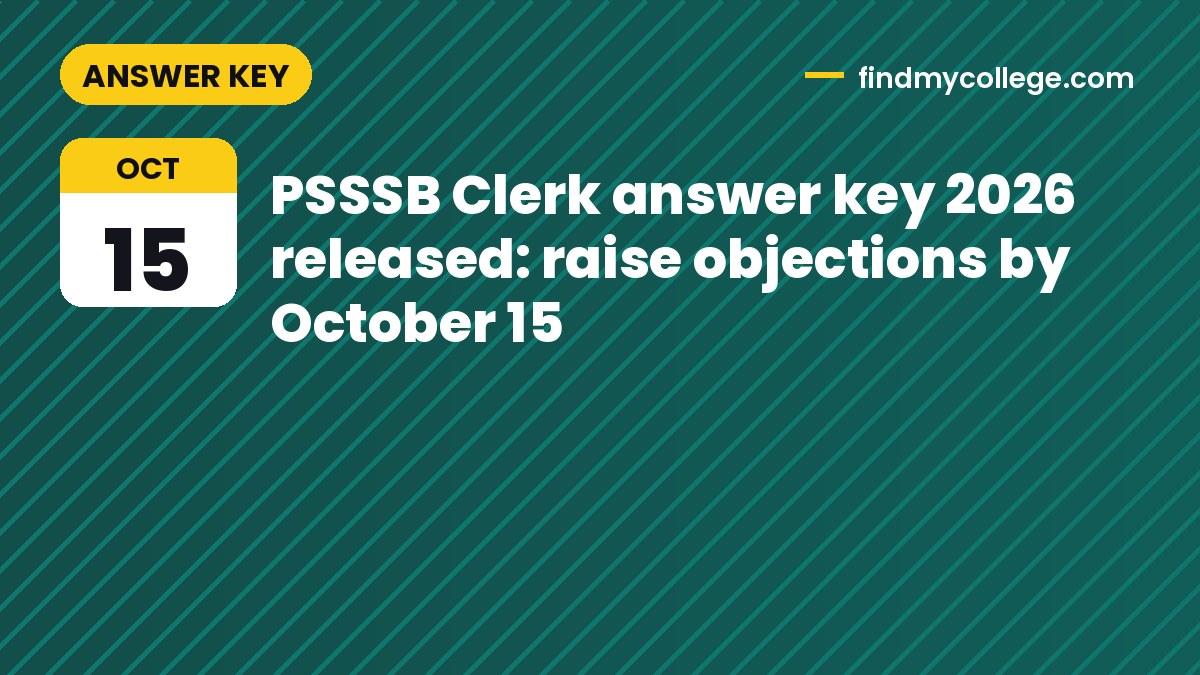 PSSSB Clerk answer key 2026 released: raise objections by October 15