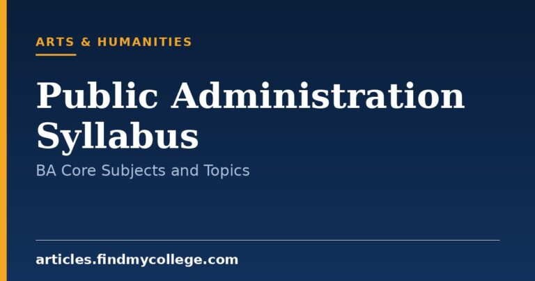Public Administration Syllabus: BA Core Subjects and Structure