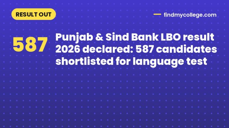 Punjab & Sind Bank LBO result 2026 declared: 587 candidates shortlisted for language test