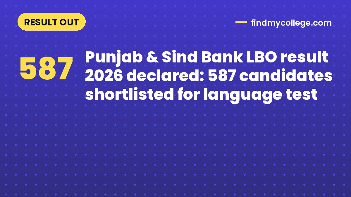 Punjab & Sind Bank LBO result 2026 declared: 587 candidates shortlisted for language test