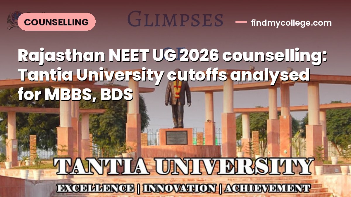 Rajasthan NEET UG 2026 counselling: Tantia University cutoffs analysed for MBBS, BDS