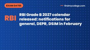 RBI Grade B 2027 calendar released: notifications for general, DEPR, DSIM in February