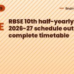 RBSE 10th half-yearly exam 2026-27 schedule out: check complete timetable
