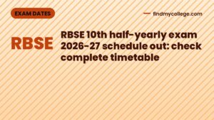 RBSE 10th half-yearly exam 2026-27 schedule out: check complete timetable