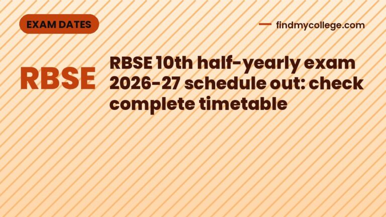 RBSE 10th half-yearly exam 2026-27 schedule out: check complete timetable