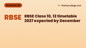 RBSE Class 10, 12 timetable 2027 expected by December