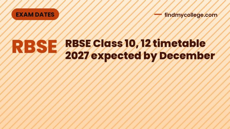 RBSE Class 10, 12 timetable 2027 expected by December
