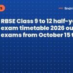 RBSE Class 9 to 12 half-yearly exam timetable 2026 out: exams from October 15 to 29