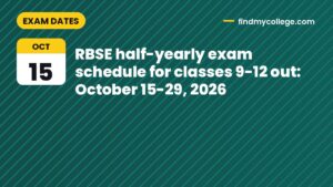 RBSE half-yearly exam schedule for classes 9-12 out: October 15-29, 2026