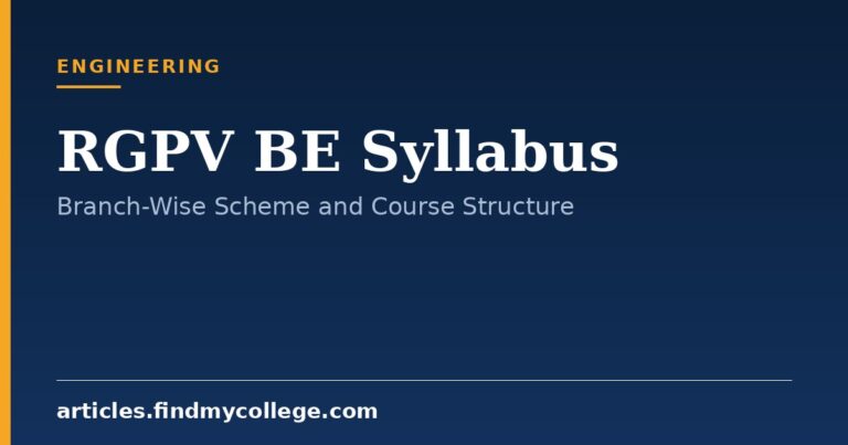 RGPV BE Syllabus: Branch-Wise Semester Scheme and Modules