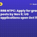 RRB NTPC: Apply for graduate posts by Nov 6; UG applications open Oct 15