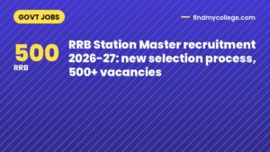 RRB Station Master recruitment 2026-27: new selection process, 500+ vacancies