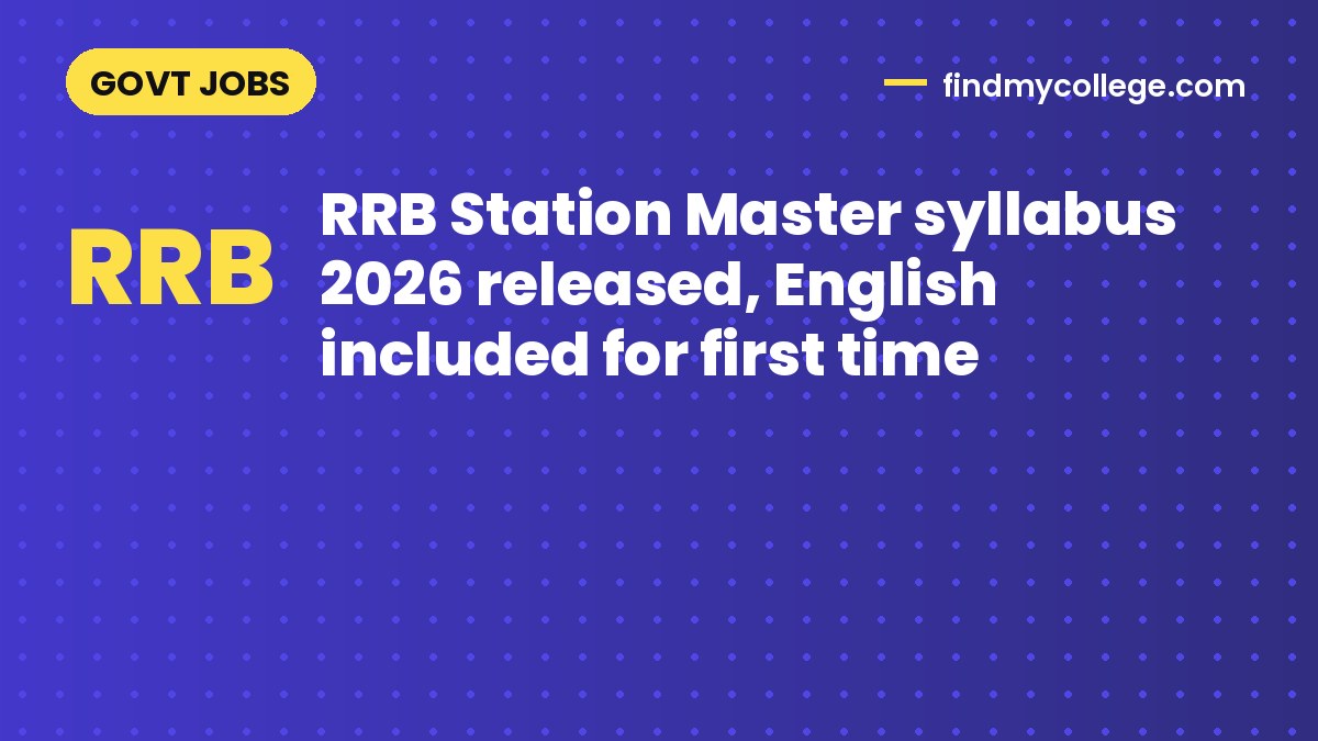 RRB Station Master syllabus 2026 released, English included for first time