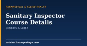 Sanitary Inspector Course Details: Eligibility and Scope