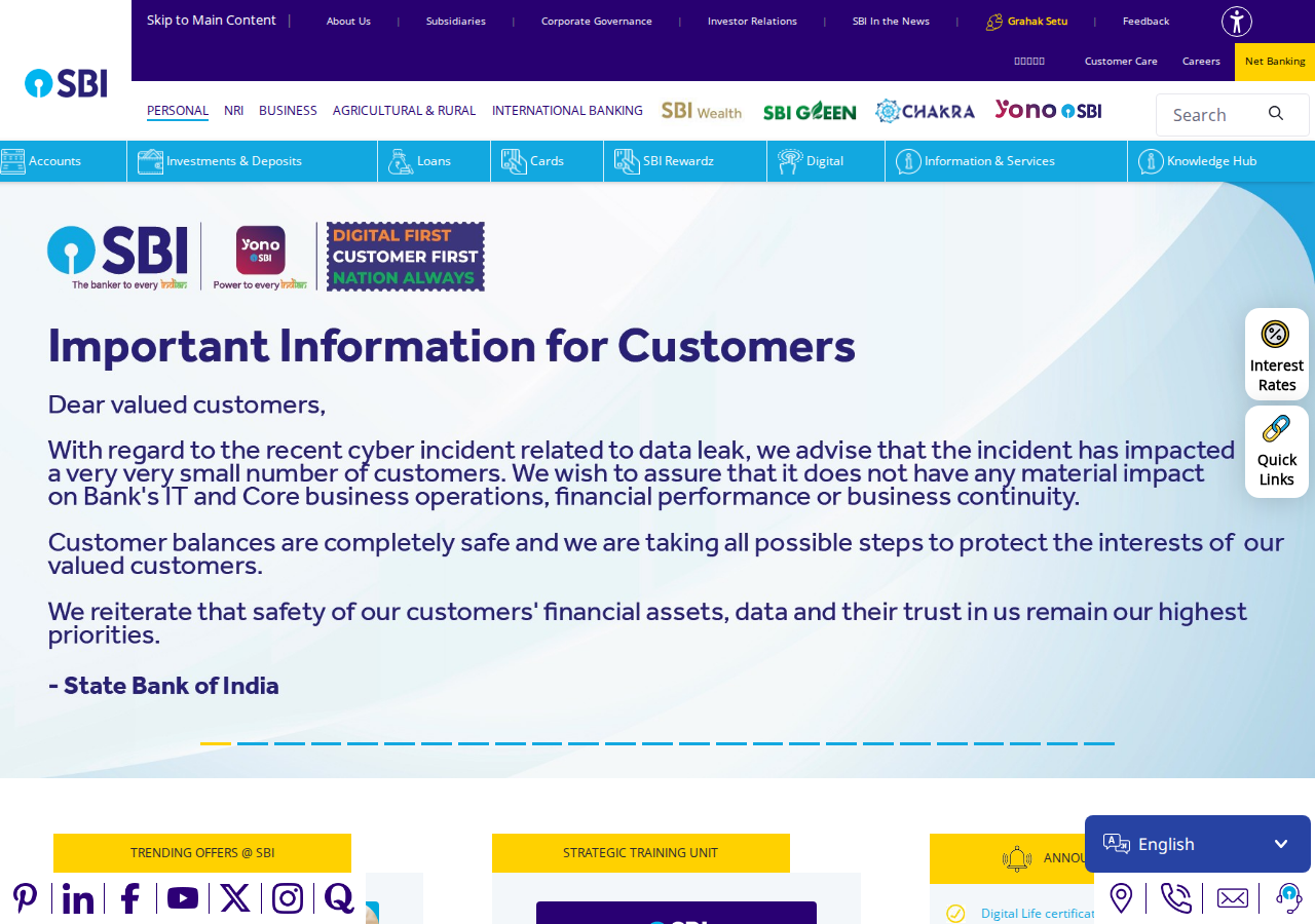 sbi.bank.in homepage